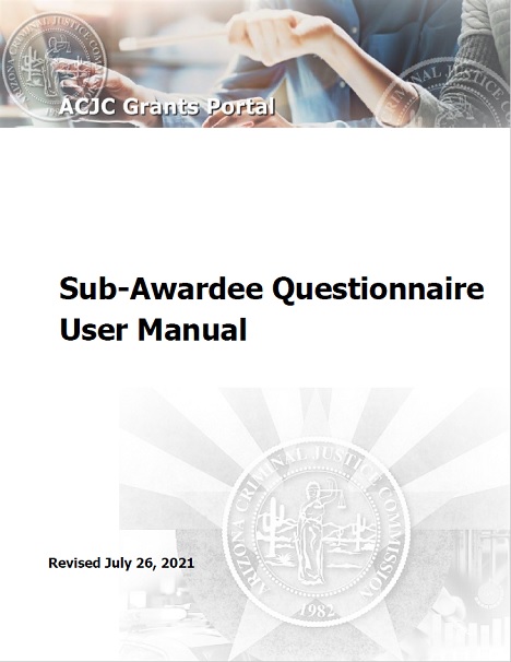 Sub-Awardee Questionnaire User Manual